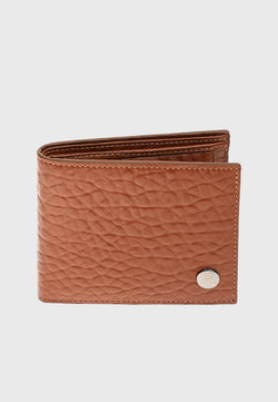 Image of Genuine Leather Elephant Pattern Tan Overflap Wallet