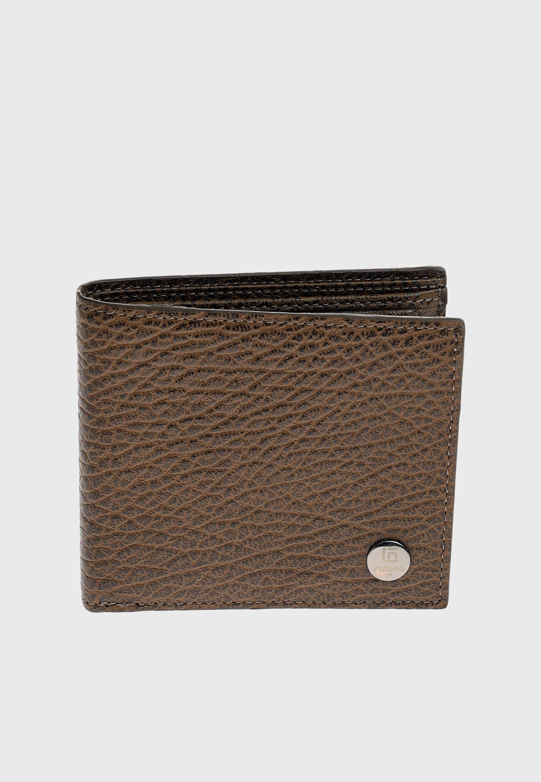 Genuine Leather Venous Pattern Brown Overflap Wallet