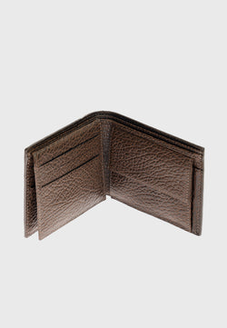 Image of Genuine Leather Venous Pattern Brown Overflap Wallet