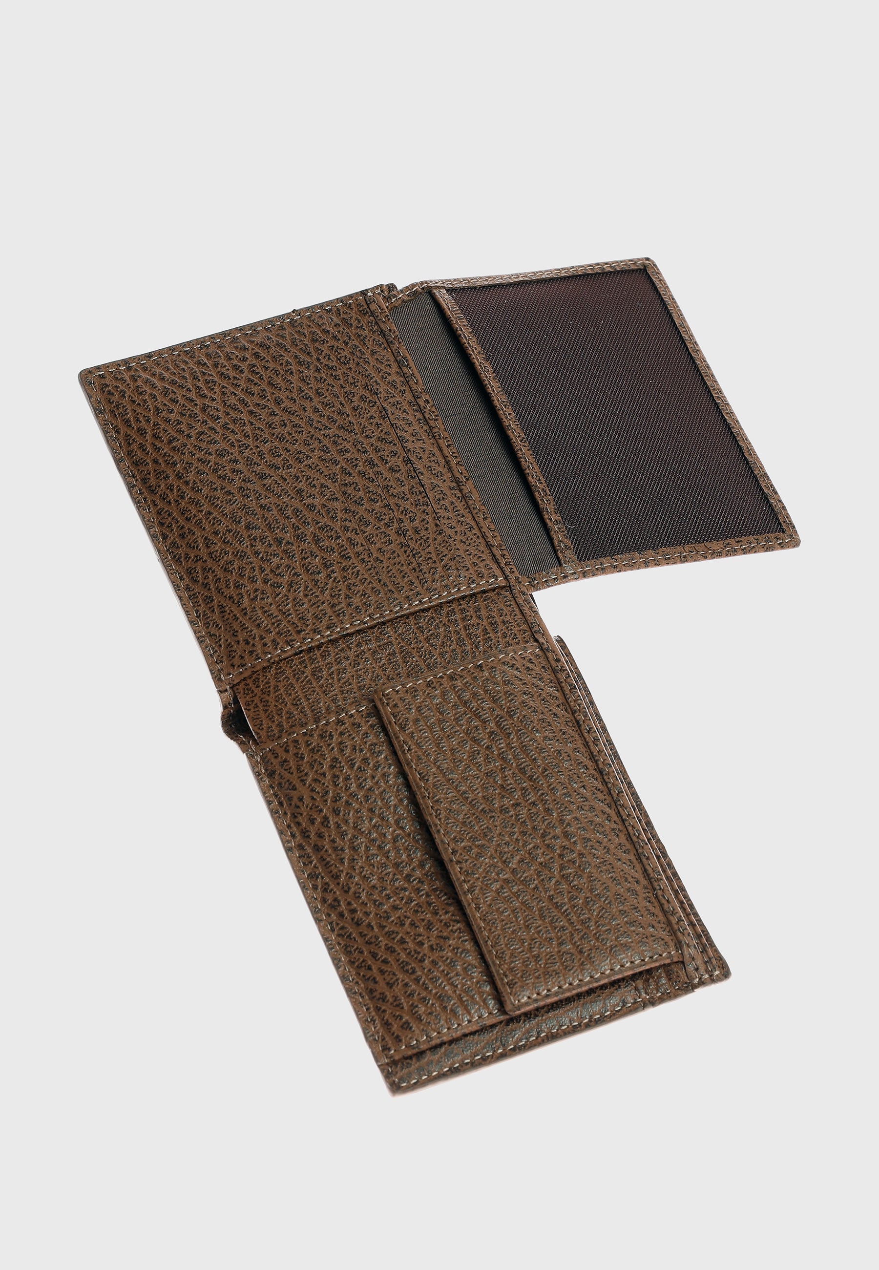 Genuine Leather Venous Pattern Brown Overflap Wallet