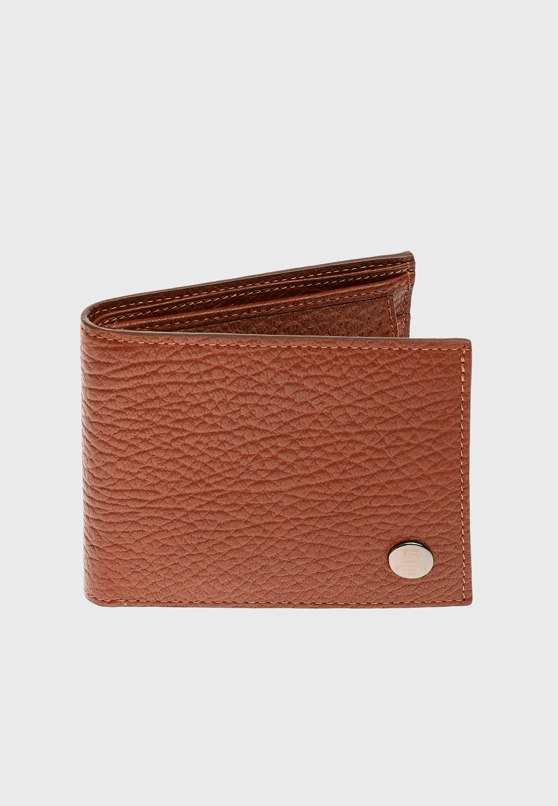 Genuine Leather Venous Pattern Tan Overflap Wallet