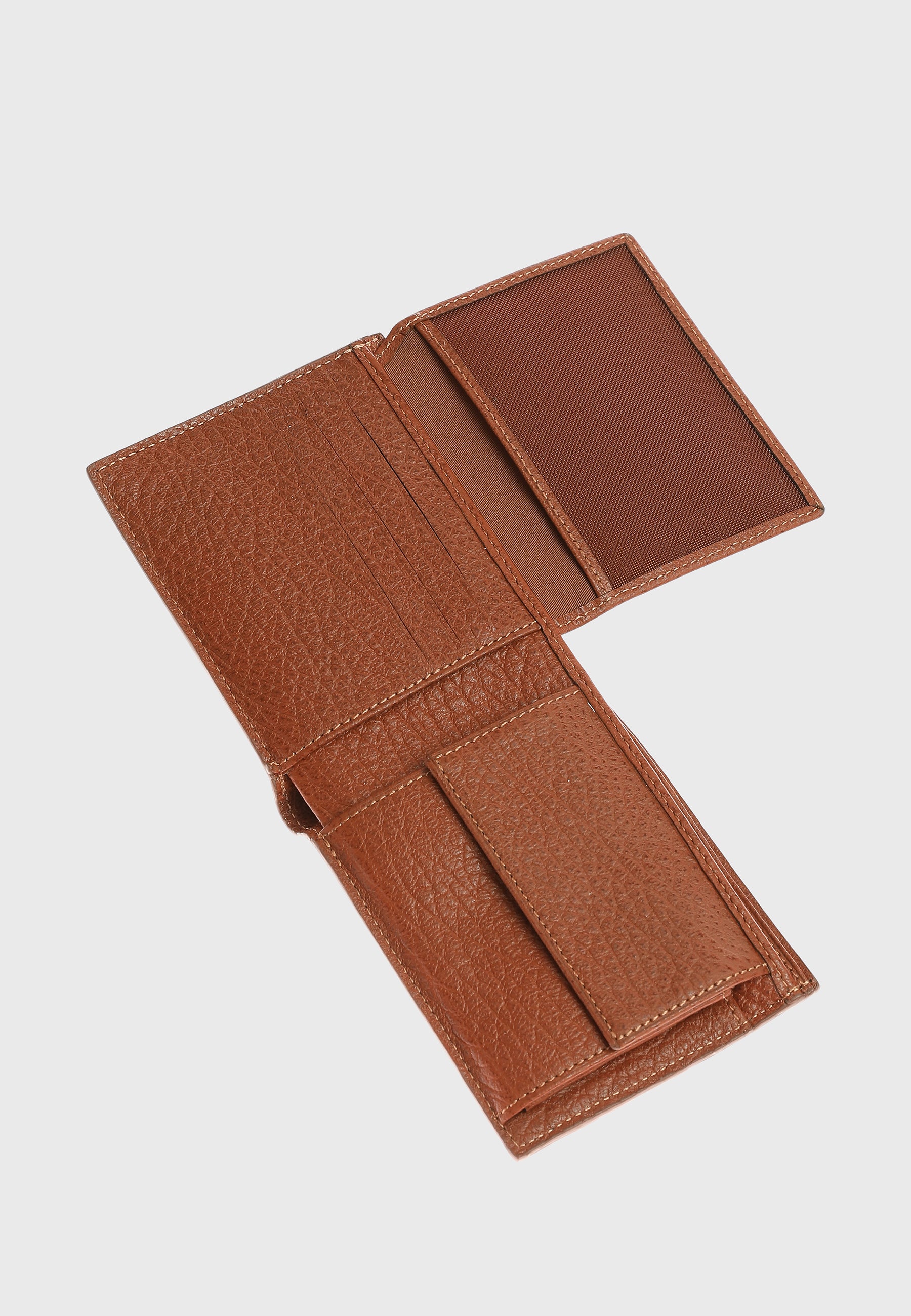 Genuine Leather Venous Pattern Tan Overflap Wallet