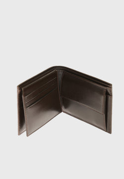 Image of Genuine Leather Weave Brown Overflap Wallet