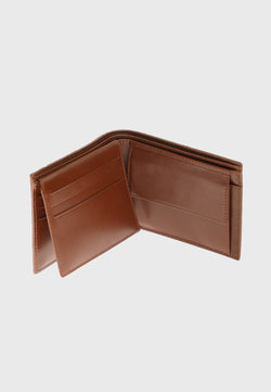 Image of Genuine Leather Weave Tan Overflap Wallet