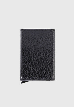 Image of Genuine Leather Venous Pattern Black Card Holder