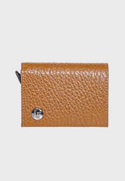 Image of Genuine Leather Venous Pattern Tan Trifold Card Holder