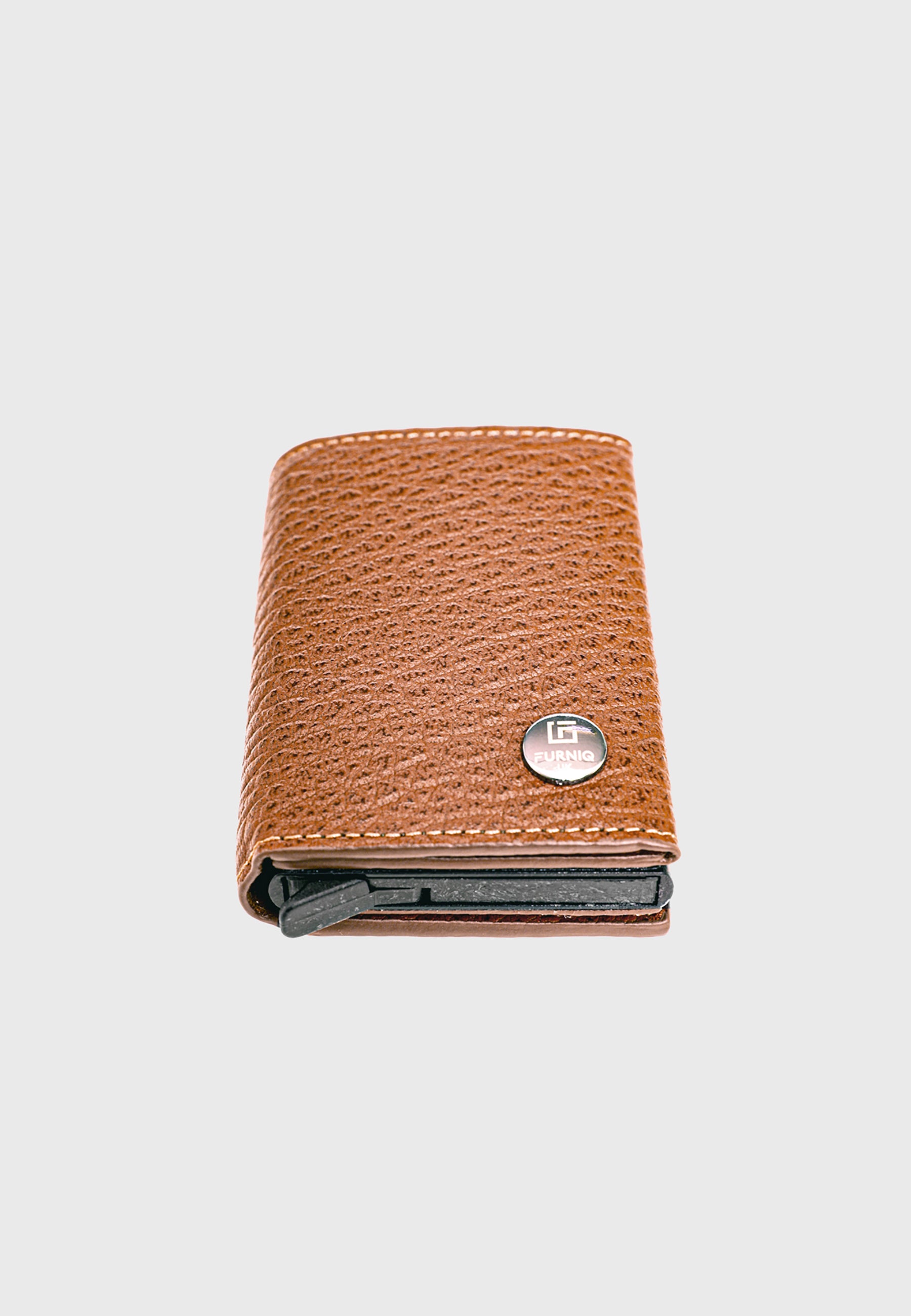 Genuine Leather Venous Pattern Tan Trifold Card Holder