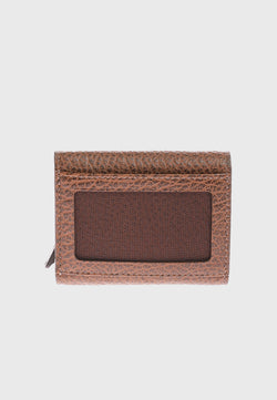 Image of Genuine Leather Venous Pattern Brown Snap Closure Wallet & Card Holder